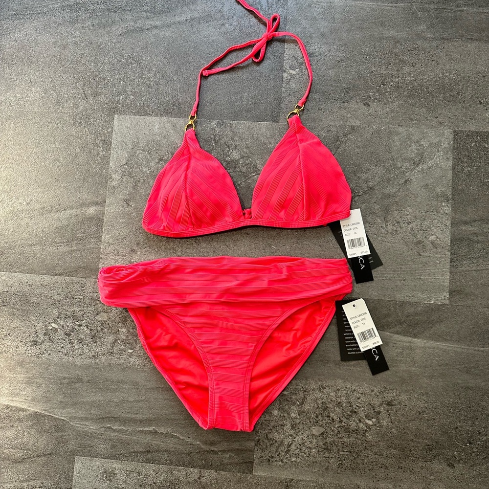Full bikini 😎LA BLANCA Tri Bra and MATCHING High Rise Bottom. Top 16 Bottoms 14